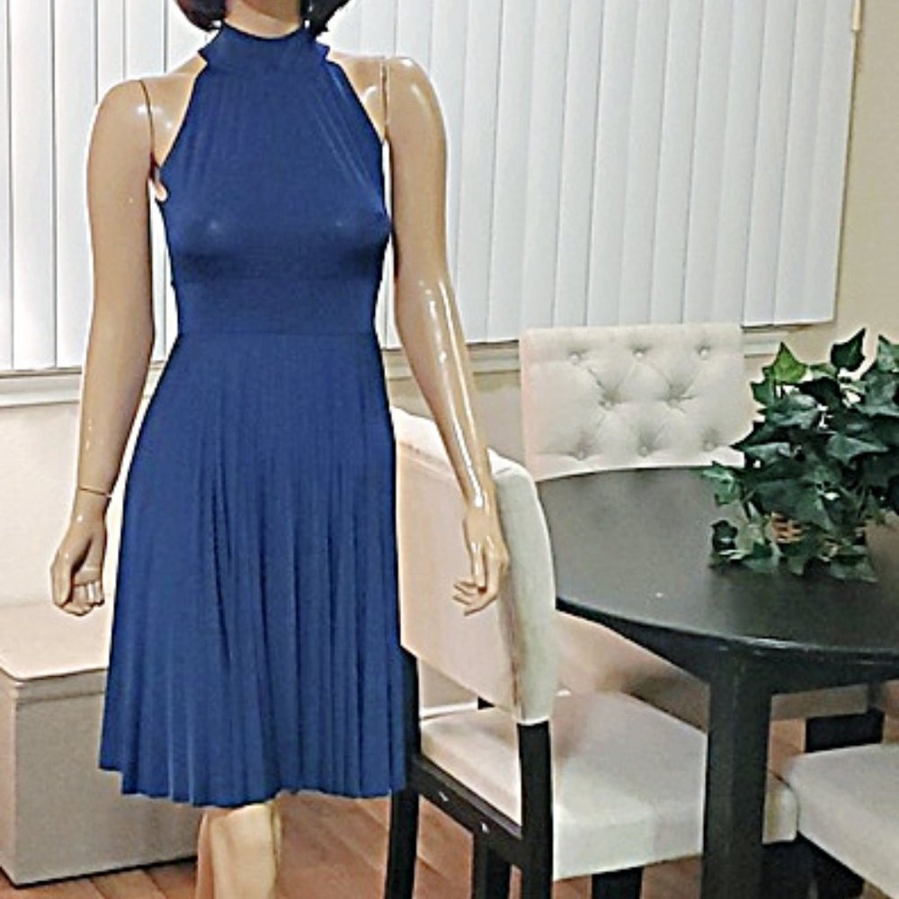 Soprano Blue Pleated Dress